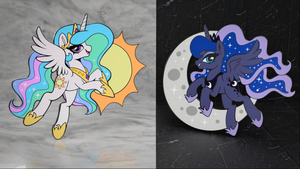 
            
                Load image into Gallery viewer, 4 inch Celestia and Luna Pin [B Grade Only!]
            
        