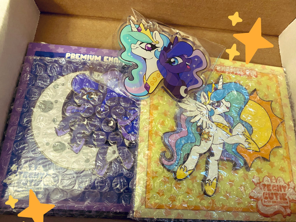 
            
                Load image into Gallery viewer, 4 inch Celestia and Luna Pin [B Grade Only!]
            
        